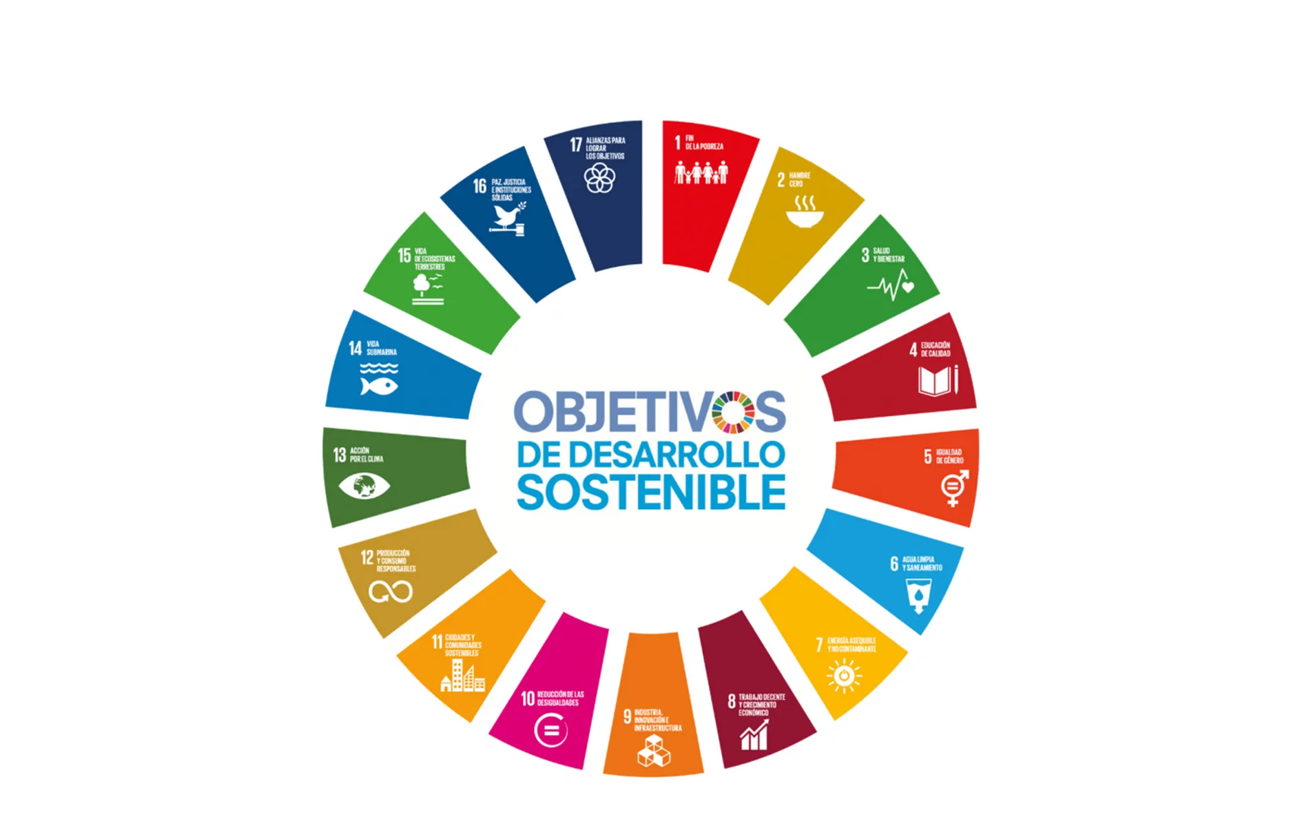 Gráfico de los ODS (Objetivos de Desarrollo Sostenible).
